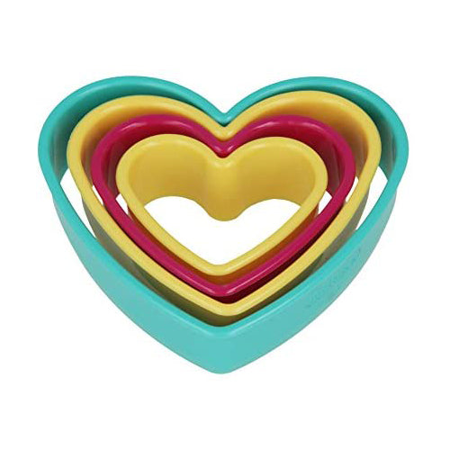 ميتالتيكس قطاعة بسكويت أشكال قلوب بلاستيك ألوان متعددة - 22591228