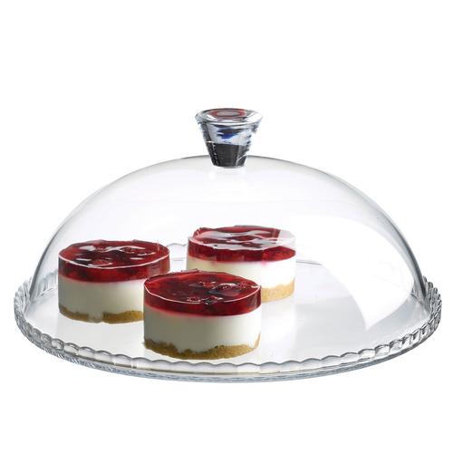 باشا باشا طبق تقديم حلويات مسطح بغطاء ٣٢ سم زجاج شفاف - 95198/61