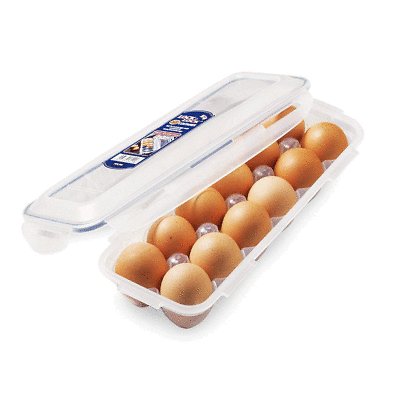 لوك اند لوك علبة مستطيلة لحفظ البيض بلاستيك 10 بيضات - HPL953