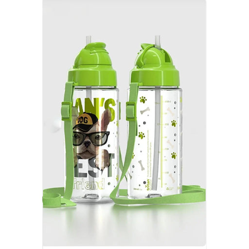 رينجا زجاجة مياة بشفاطة 500 مل بلاستيك كلب اخضر - 912004-024G