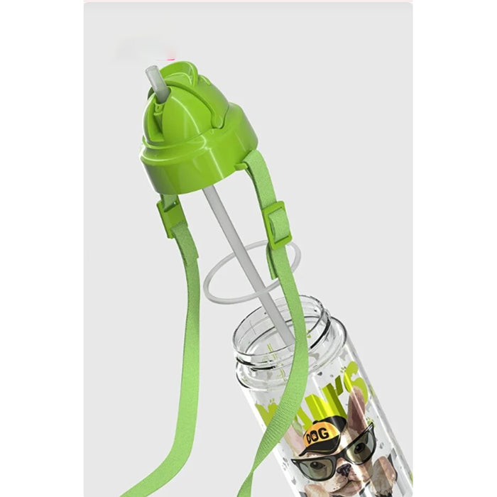 رينجا زجاجة مياة بشفاطة 500 مل بلاستيك كلب اخضر - 912004-024G