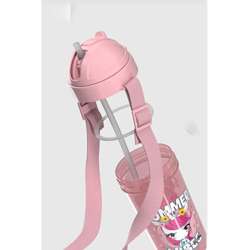 رينجا زجاجة مياة بشفاطة 415 مل بلاستيك يونى كورن روز - 912146P