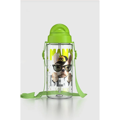 رينجا زجاجة مياة بشفاطة 500 مل بلاستيك كلب اخضر - 912004-024G