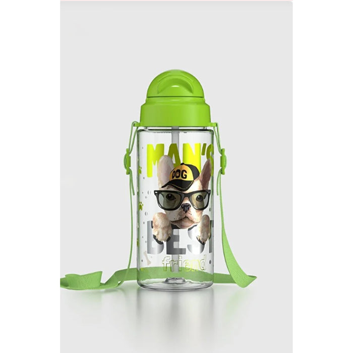 رينجا زجاجة مياة بشفاطة 500 مل بلاستيك كلب اخضر - 912004-024G