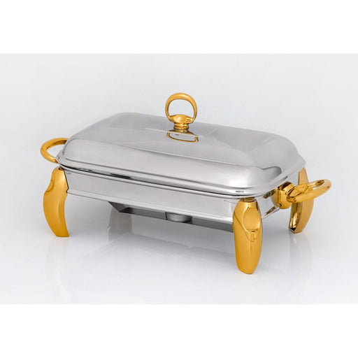 رويال ألفريدو طبق تقديم مستطيل كبير (غطاء + طاجن زجاجي)  ستناليس ستيل ذهبى * فضى - 1013SG