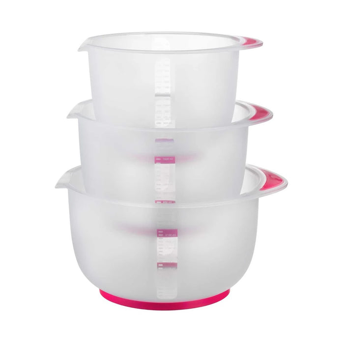 جوندول طقم 3 بولة خلط دائرى بلاستيك شفاف  - G-480