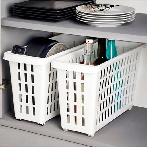 جوندول منظم تخزين بعجل 17.5 *46.5 *26.5 سم بلاستيك ابيض - G-327