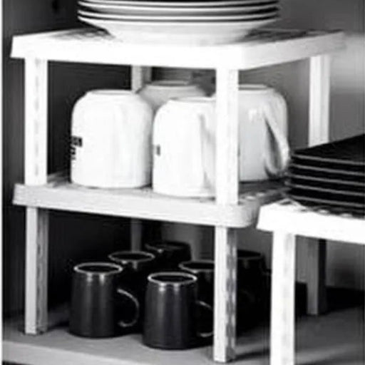 جوندول منظم رف مطبخ مربع ( 26*26*2 ) سم بلاستيك ابيض - G-236