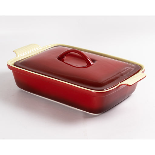 رويال ألفريدو طاجن فرن مستطيل بالغطاء بورسلين احمر - 66R