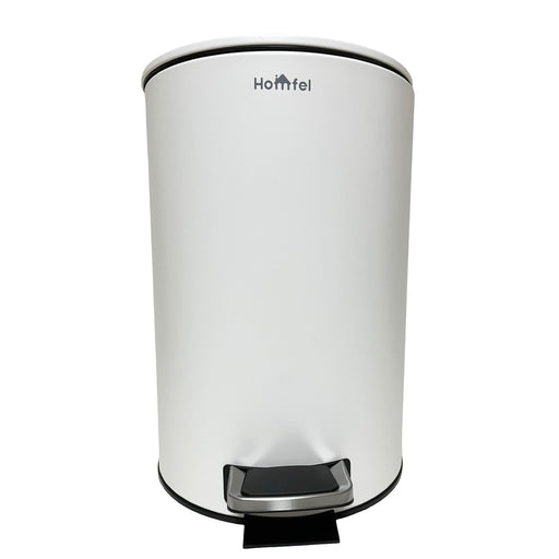 هومفل سلة مهملات بدواسة 20 لتر ستيل دائرية ابيض - 100084-006WH