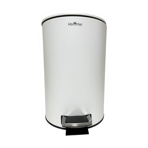 هومفل سلة مهملات بدواسة 12 لتر ستيل دائرية ابيض - 100083-004WH