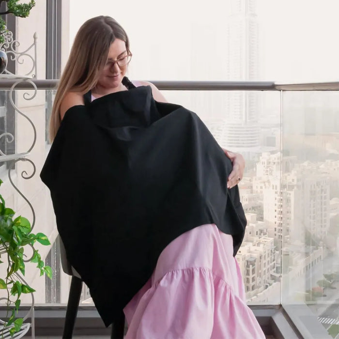 مون غطاء الرضاعة قماش أسود - SMT23