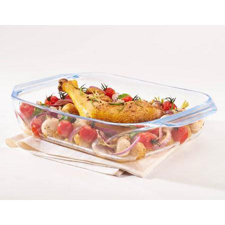 بيركس طقم  طاجن زجاج  مستطيل بيد 2 قطع (30+35 سم) شفاف - BR470269711