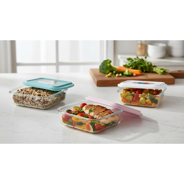 مارينكس طاجن مربع بيد 1.1 لتر بغطاء زجاج روز- GD6221.25