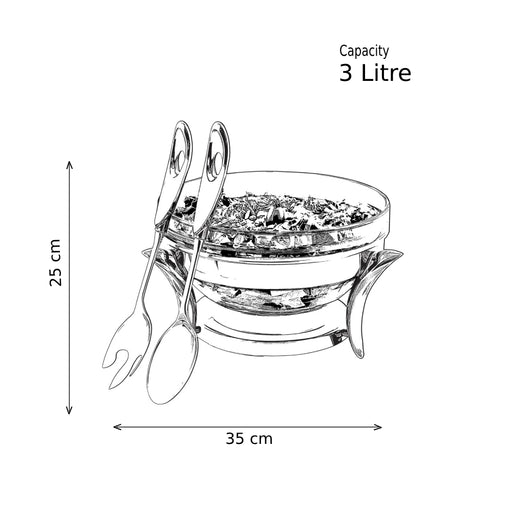 رويال ألفريدو طقم سلطة ( معلقة+ شوكة )  3 لتر ستناليس ستيل فضى * ذهبى - 991SG