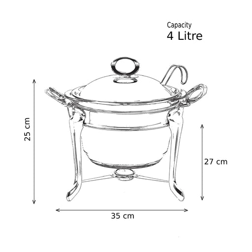 رويال ألفريدو بولة شوربة (غطاء + طاجن زجاجي)  ستناليس ستيل فضى * فامية - 915BL