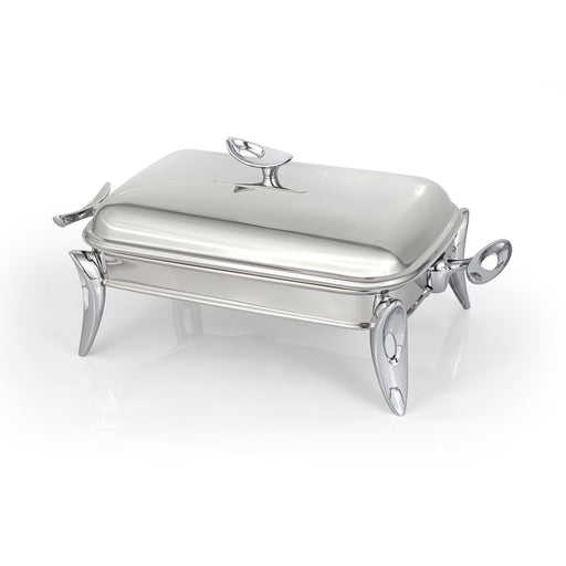 رويال ألفريدو طبق تقديم مستطيل كبير (غطاء + طاجن زجاجي)  ستناليس ستيل فضى - 913S