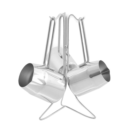 رويال ألفريدو طقم كنك قهوة ستانلس ستيل ٣ قطع بالحامل فضى - ARF3