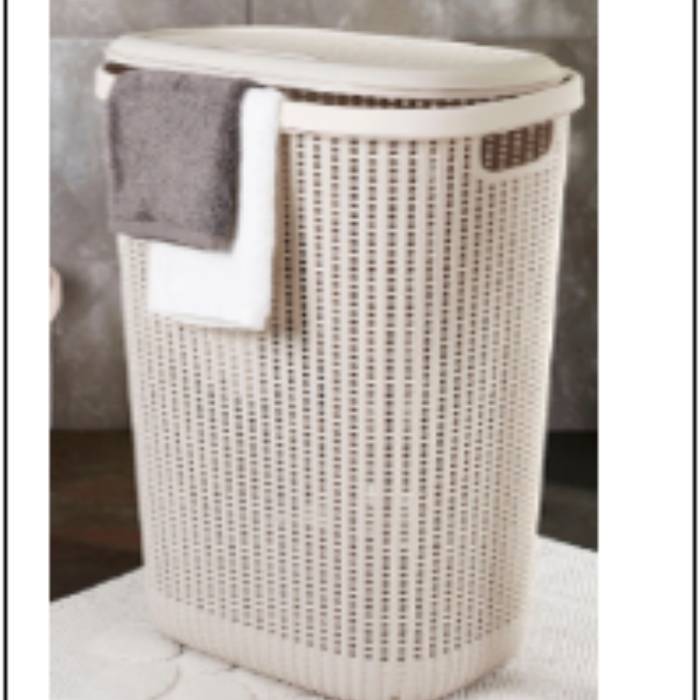 جوندول سبت غسيل بلاستيك مستطيلة 57 لتر ابيض - G-654W