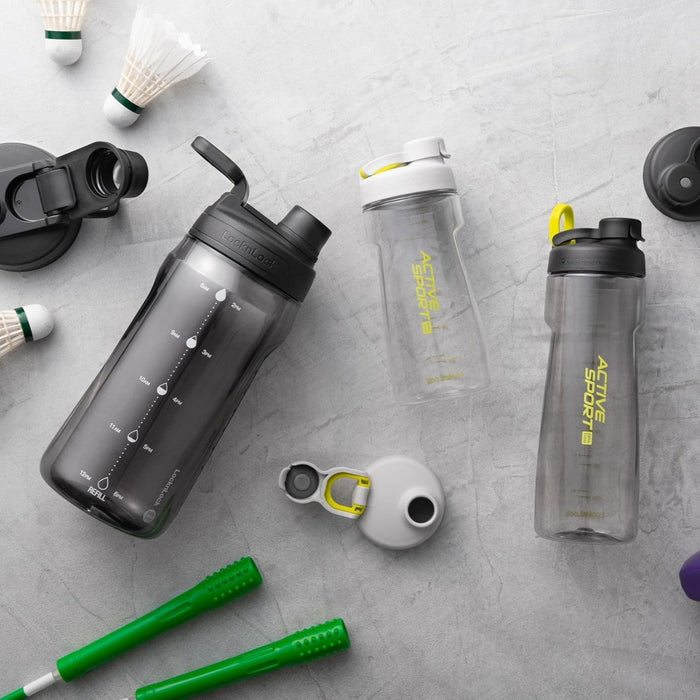 لوك آند لوك أكتيف زجاجة مياه رياضية 550 مل بلاستيك رمادى - ABF723GRY