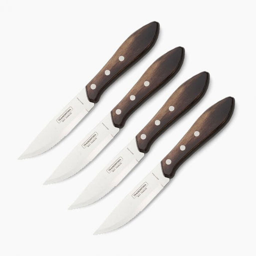 ترامونتينا طقم سكاكين مطبخ 4 قطع +علبة خشب بني -2246508
