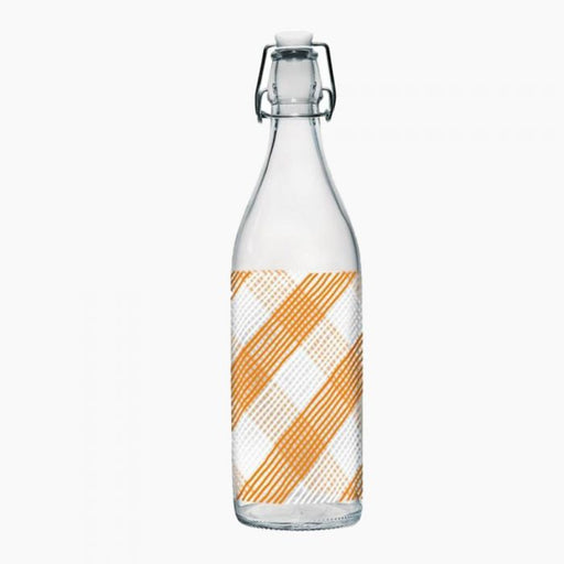 سيرف زجاجة مياة 1لتر زجاج شفاف بغطاء برتقالي- 91981274O