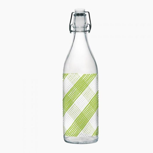 سيرف زجاجة مياة 1لتر زجاج شفاف بغطاء اخضر - 91981274G