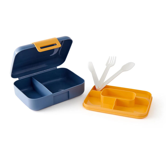 جوندول لانش بوكس (19*17*14.5 سم) شوكة+ملعقة بلاستيك رمادى - G-224GR