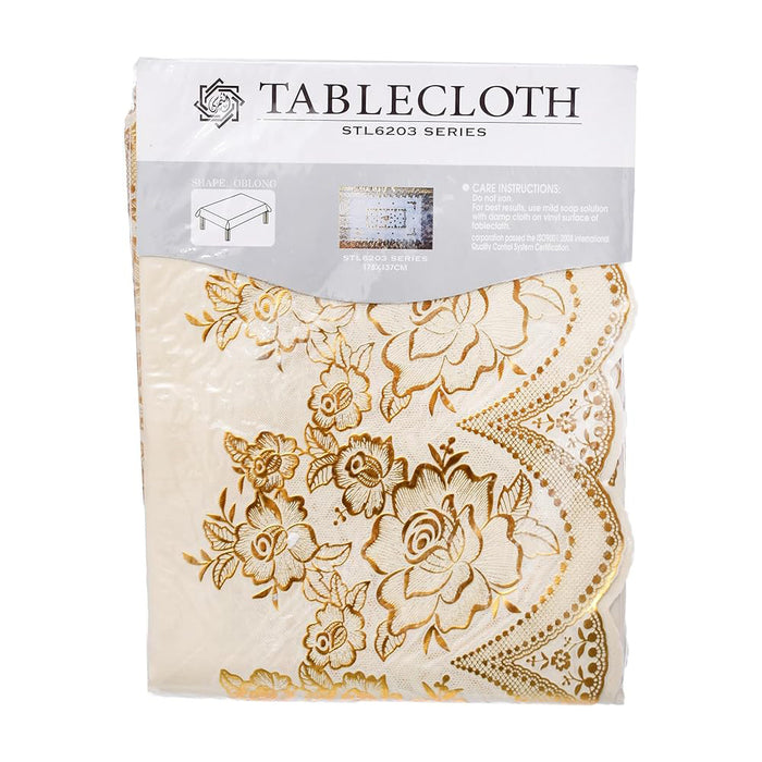 مفرش مائدة مستطيل (137 * 178سم ) مشمع بيج -6203