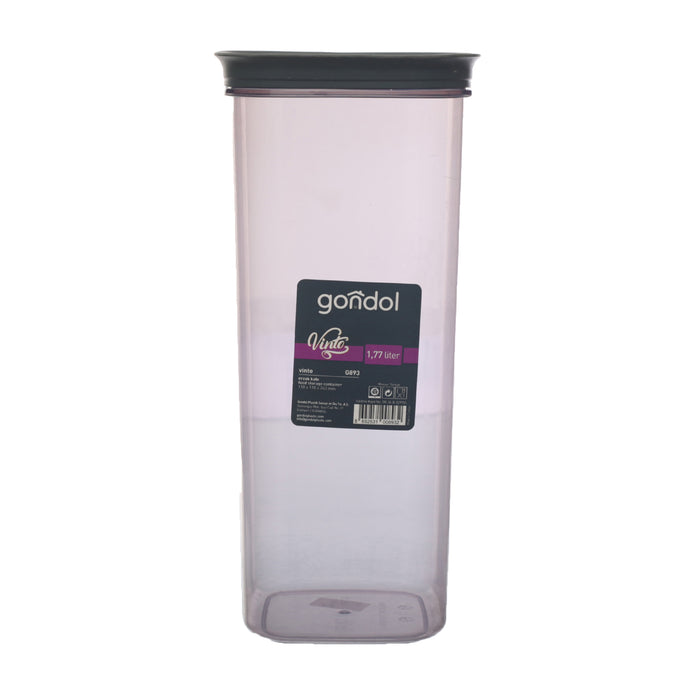 جوندول علبة طعام مربعة 1.77 لتر بلاستيك رمادى - G-893