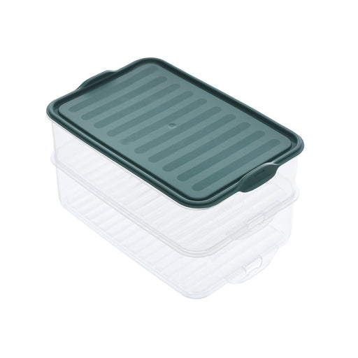 جوندول علبة طعام مستطيلة 1.60 لتر مقسمة 2 خانه بلاستيك اخضر - G-463GN