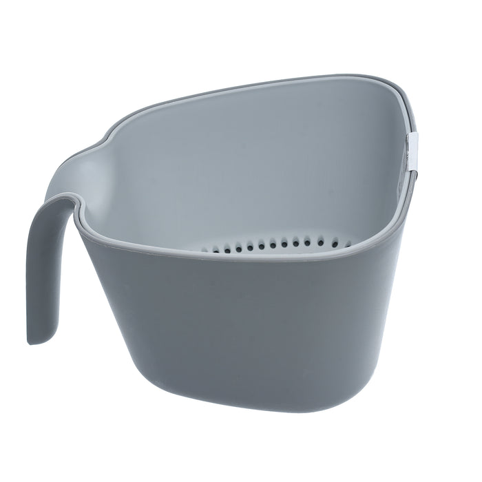 جوندول مصفاة بيد مزدوجة بطبق 2.40 لتر بلاستيك رمادى  - G-576GY