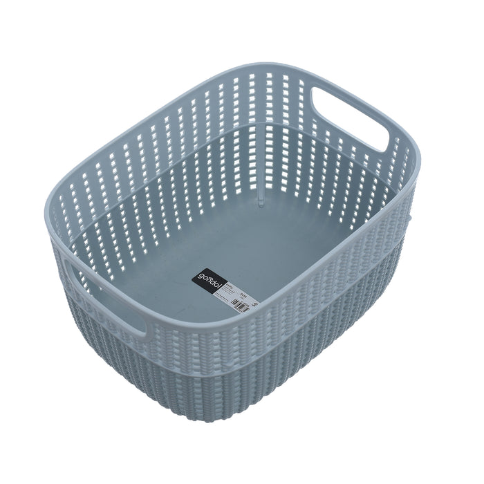 جوندول سبت بلاستيك مستطيلة  6.80 لتر ازرق - G-650B