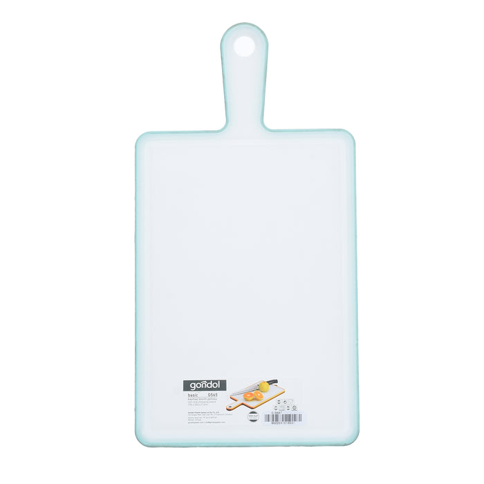 جوندول لوح تقطيع مستطيل بيد ( 21 * 40 سم ) بلاستيك تركواز  - G-565-MTU