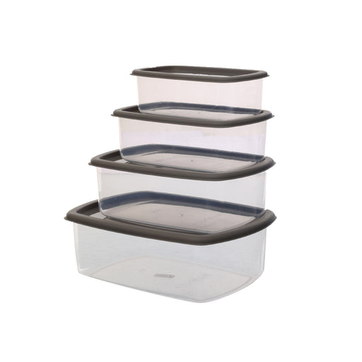 جوندول طقم علب (4 قطع) بلاستيك رمادي - G-294GY