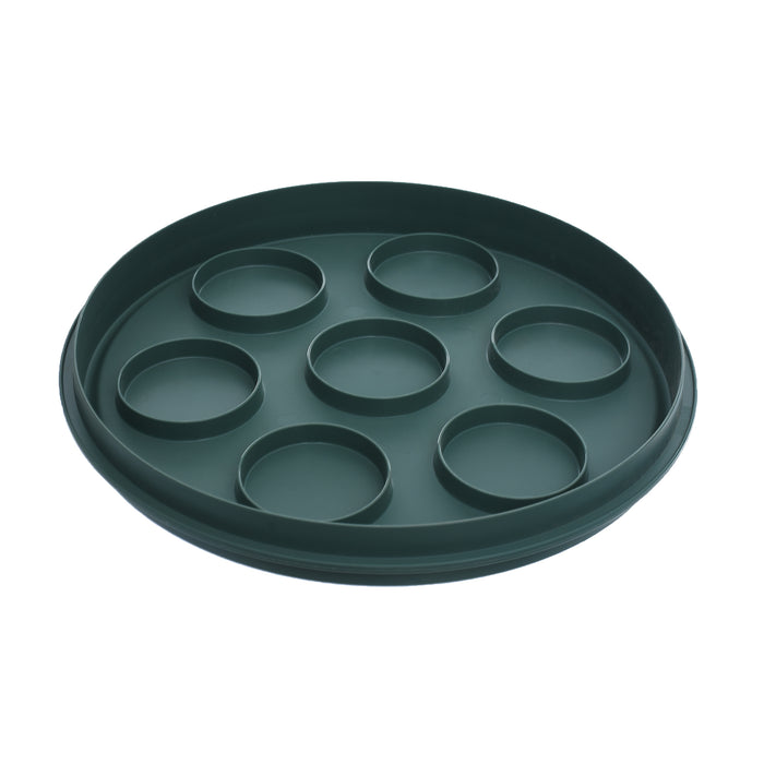 جوندول طبق تقديم حلويات 28* 24.5 سم بغطاء بلاستيك اخضر - G-299GN