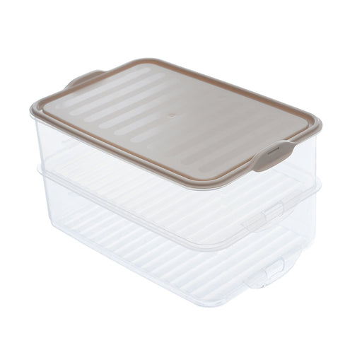 جوندول علبة طعام مستطيلة 1.60 لتر مقسمة 2 خانه بلاستيك بيج - G-463IV