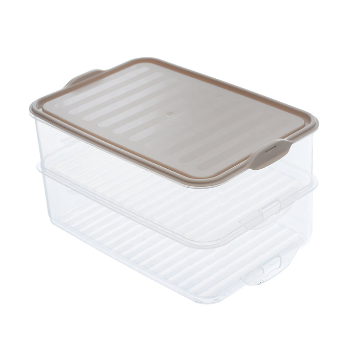 جوندول علبة طعام مستطيلة 1.60 لتر مقسمة 2 خانه بلاستيك بيج - G-463IV