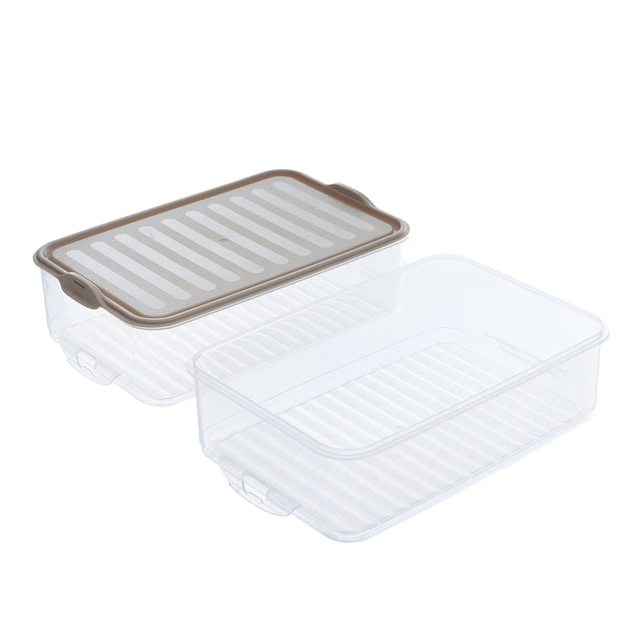 جوندول علبة طعام مستطيلة 1.60 لتر مقسمة 2 خانه بلاستيك بيج - G-463IV