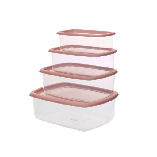 جوندول طقم علب (4 قطع) بلاستيك روز - G-294P