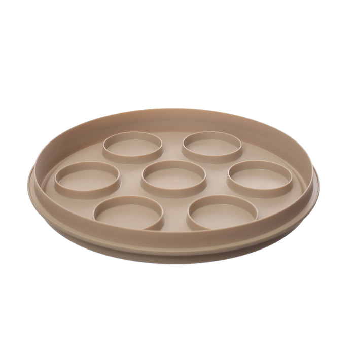 جوندول طبق تقديم حلويات 28* 24.5 سم بغطاء بلاستيك بيج - G-299IV