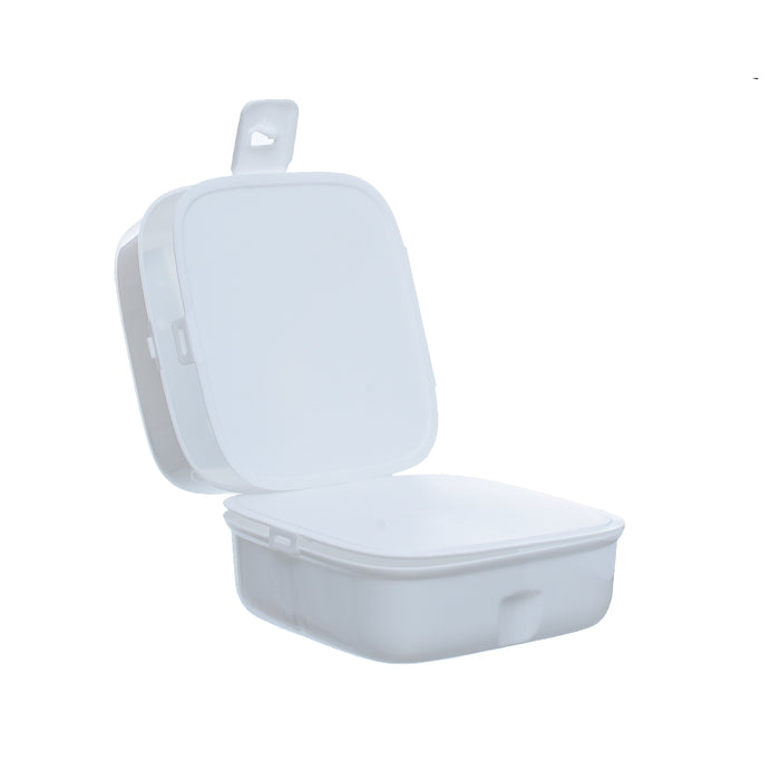 جوندول لانش بوكس (15*15.5*9.5 سم) شوكة+ملعقة بلاستيك ابيض - G-400W