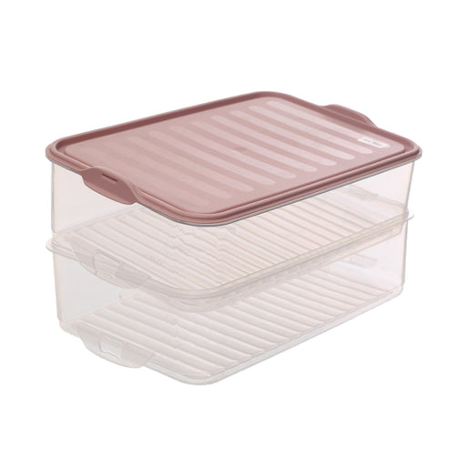 جوندول علبة طعام مستطيلة 1.60 لتر مقسمة 2 خانه بلاستيك روز - G-463P