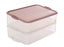 جوندول علبة طعام مستطيلة 1.60 لتر مقسمة 2 خانه بلاستيك روز - G-463P