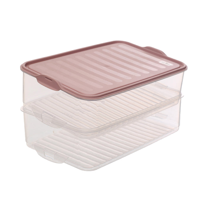جوندول علبة طعام مستطيلة 1.60 لتر مقسمة 2 خانه بلاستيك روز - G-463P