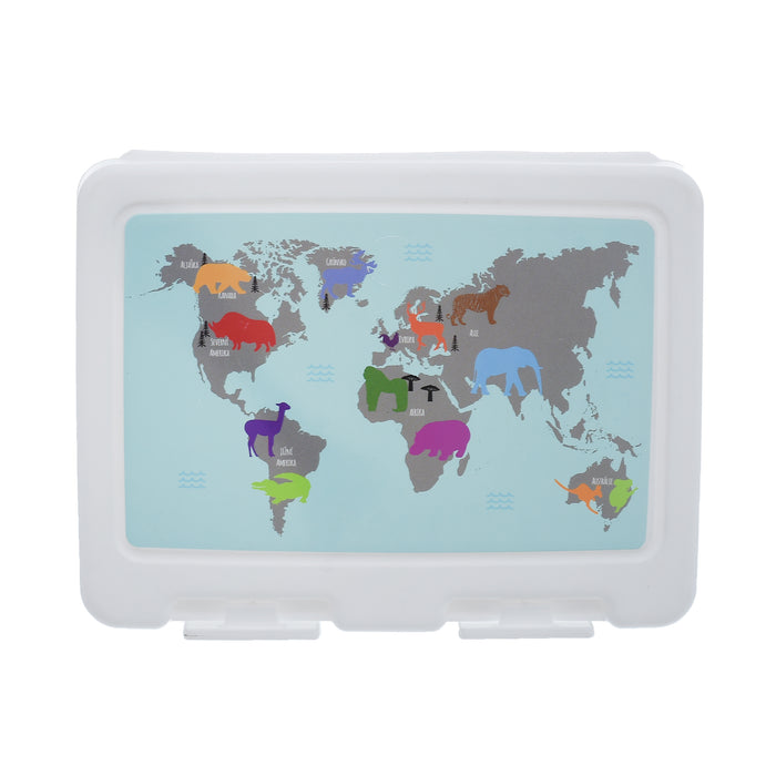 جوندول لانش بوكس (18*14*7.5 سم) شوكة+ملعقة بلاستيك ابيض - G-499MP