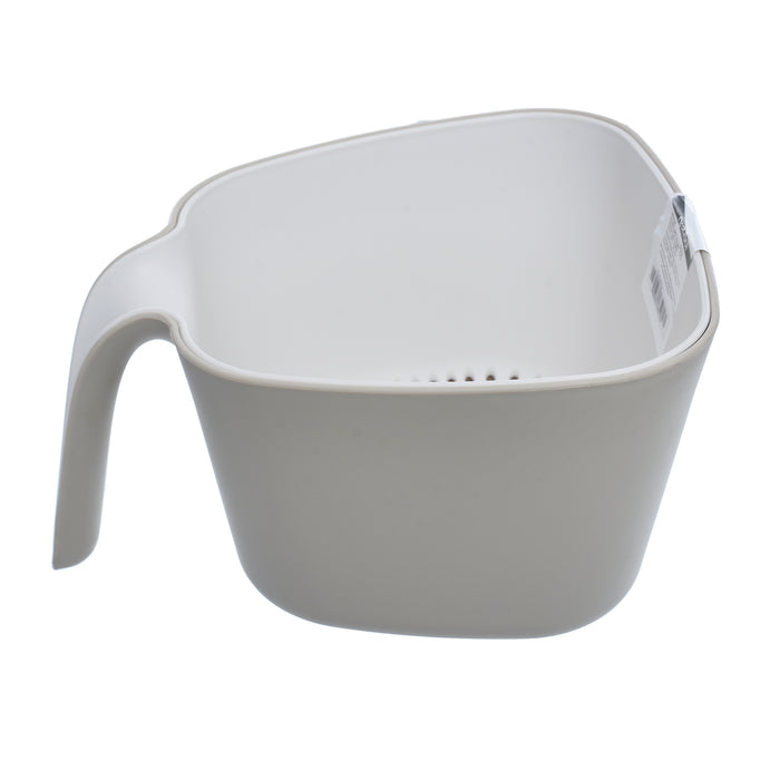 جوندول مصفاة بيد مزدوجة بطبق 2.40 لتر بلاستيك بيج * ابيض - G-576IV