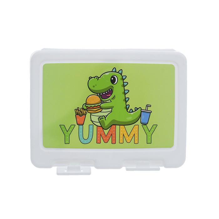 جوندول لانش بوكس (18*14*7.5 سم) شوكة+ملعقة بلاستيك ابيض - G-499CR