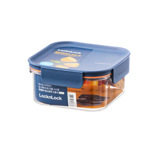 لوك اند لوك علبة مربع (600 مل) بلاستيك ازرق - LBF451RN