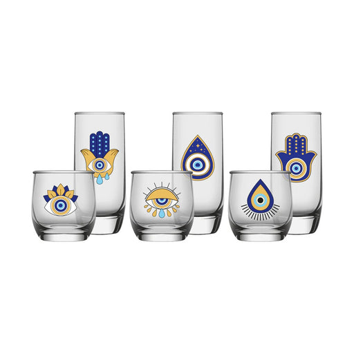 باشا باشا طقم أكواب 12 قطعة زجاج شفاف - 912015-81